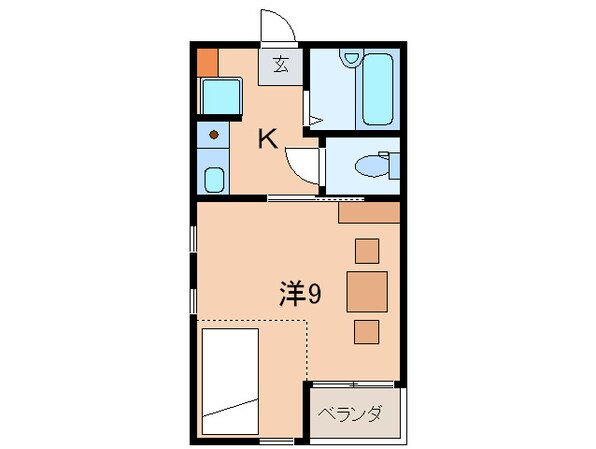 ＭＯＯＮ下到津Ｄ棟の物件間取画像